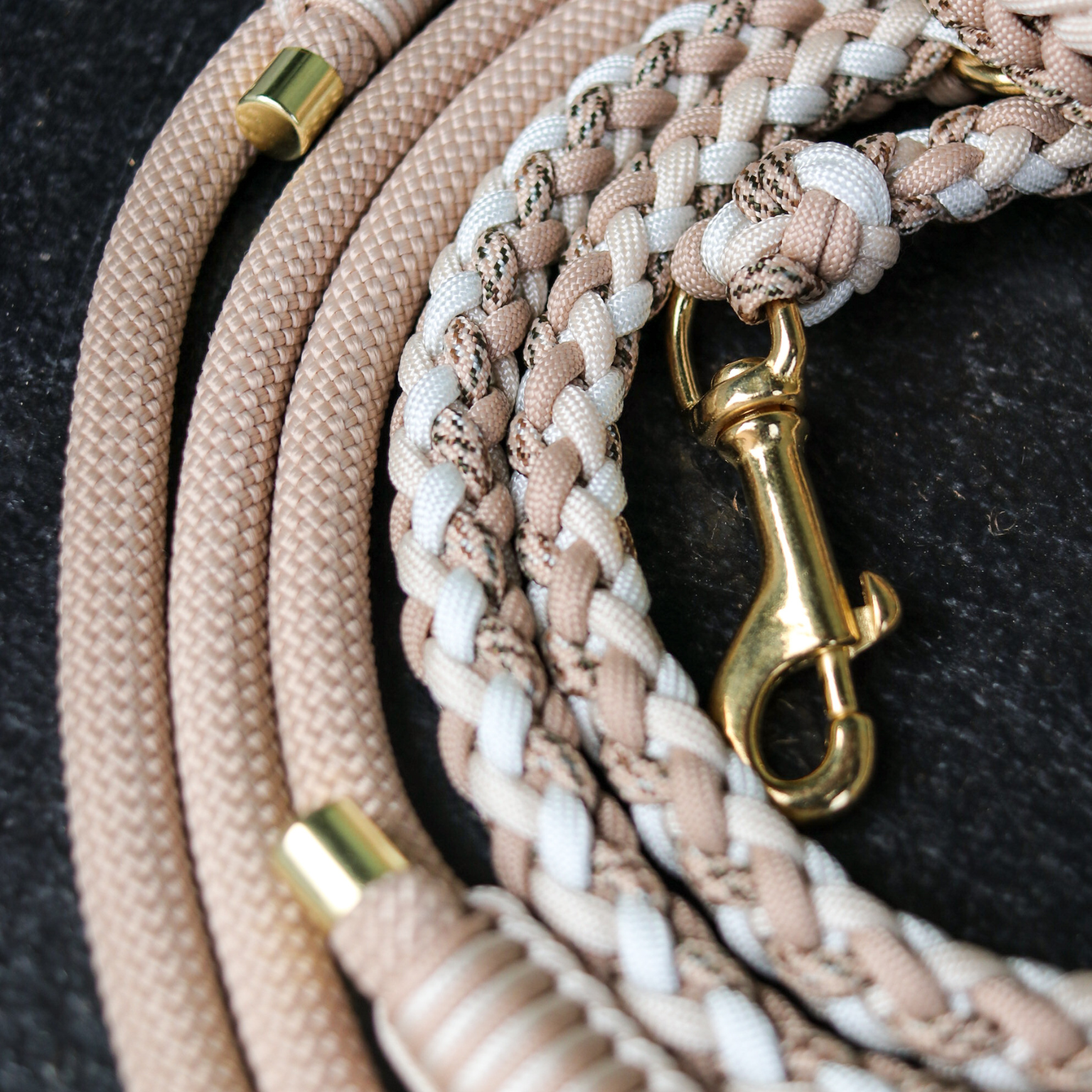 Paracord/Tau Leine in Mocca und Cream