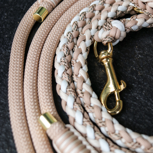 Paracord/Tau Leine in Mocca und Cream