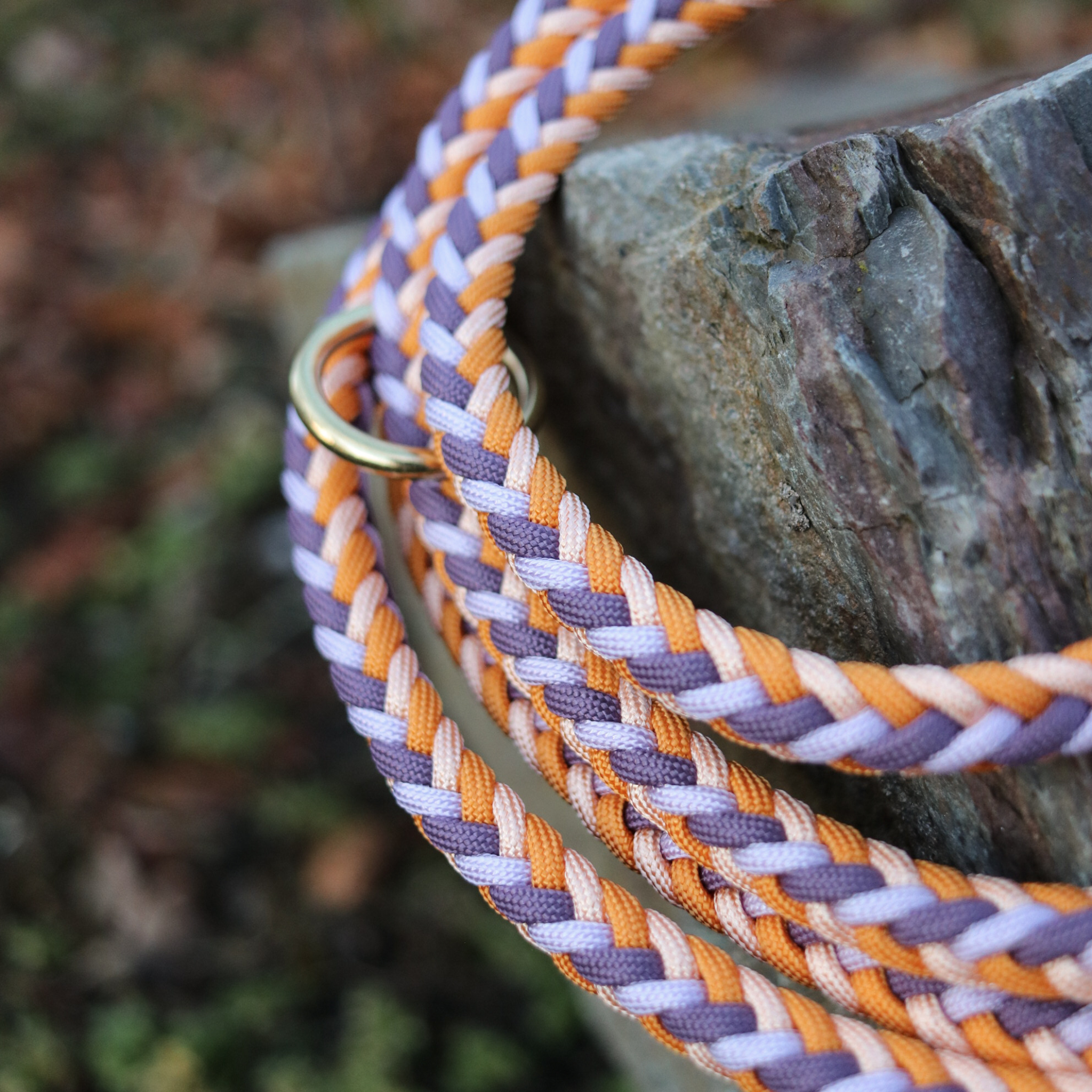Paracordleine "Herringbone" in Lila und Orange