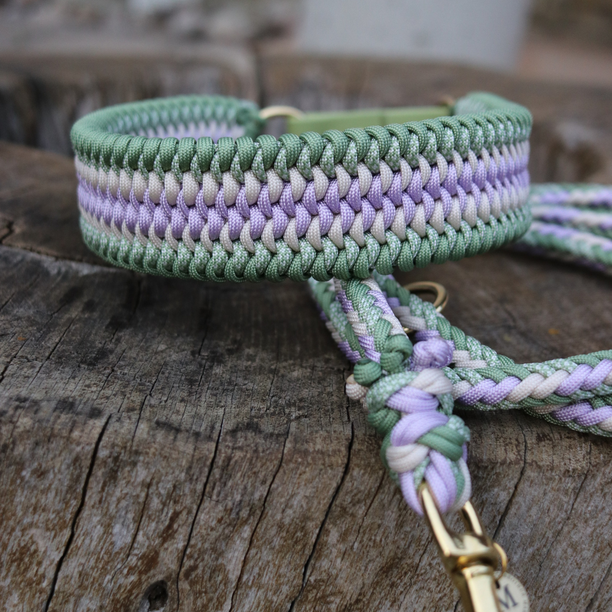 Paracordkombi in Guacamole und Pearl Lila