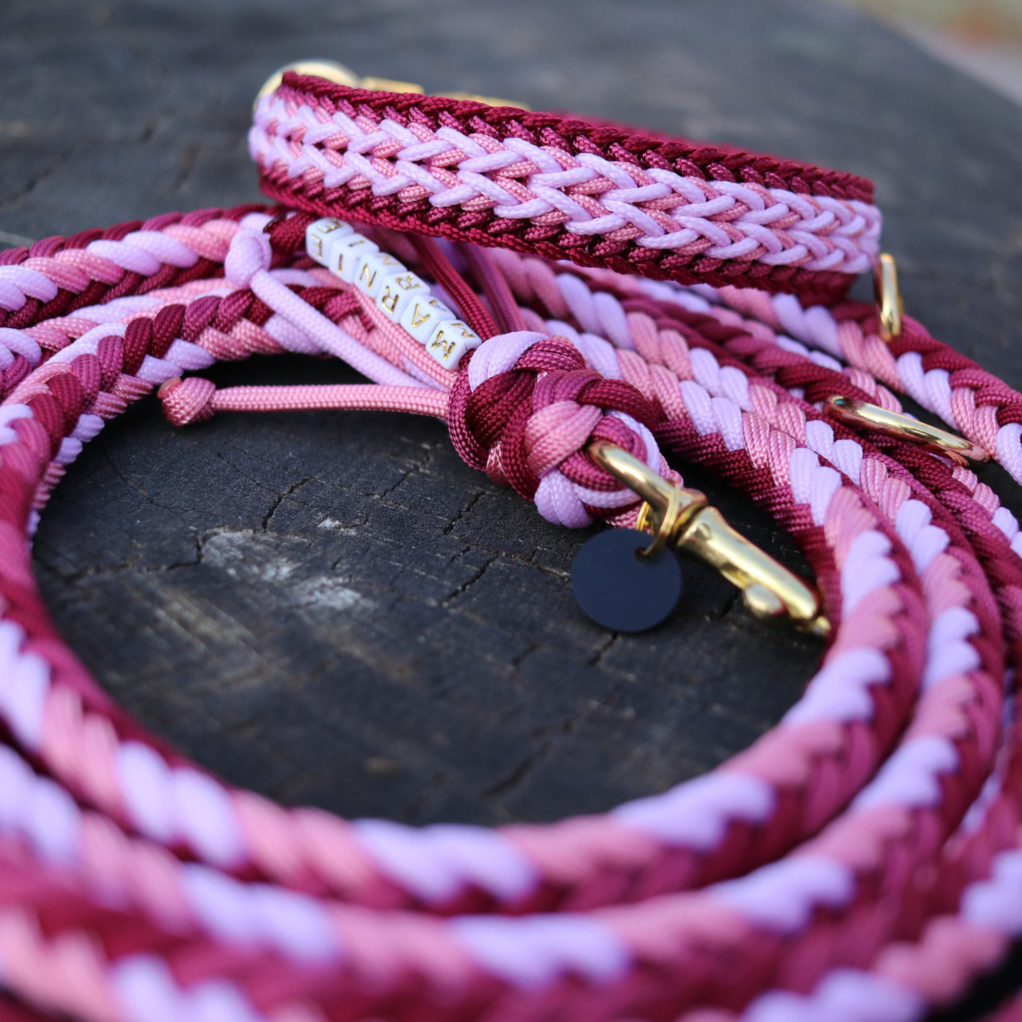 Paracordkombi Typ 1 in Weinrot und Pink