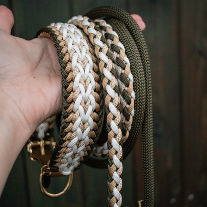 Paracordhalsband "Juno" in Olive und Gold