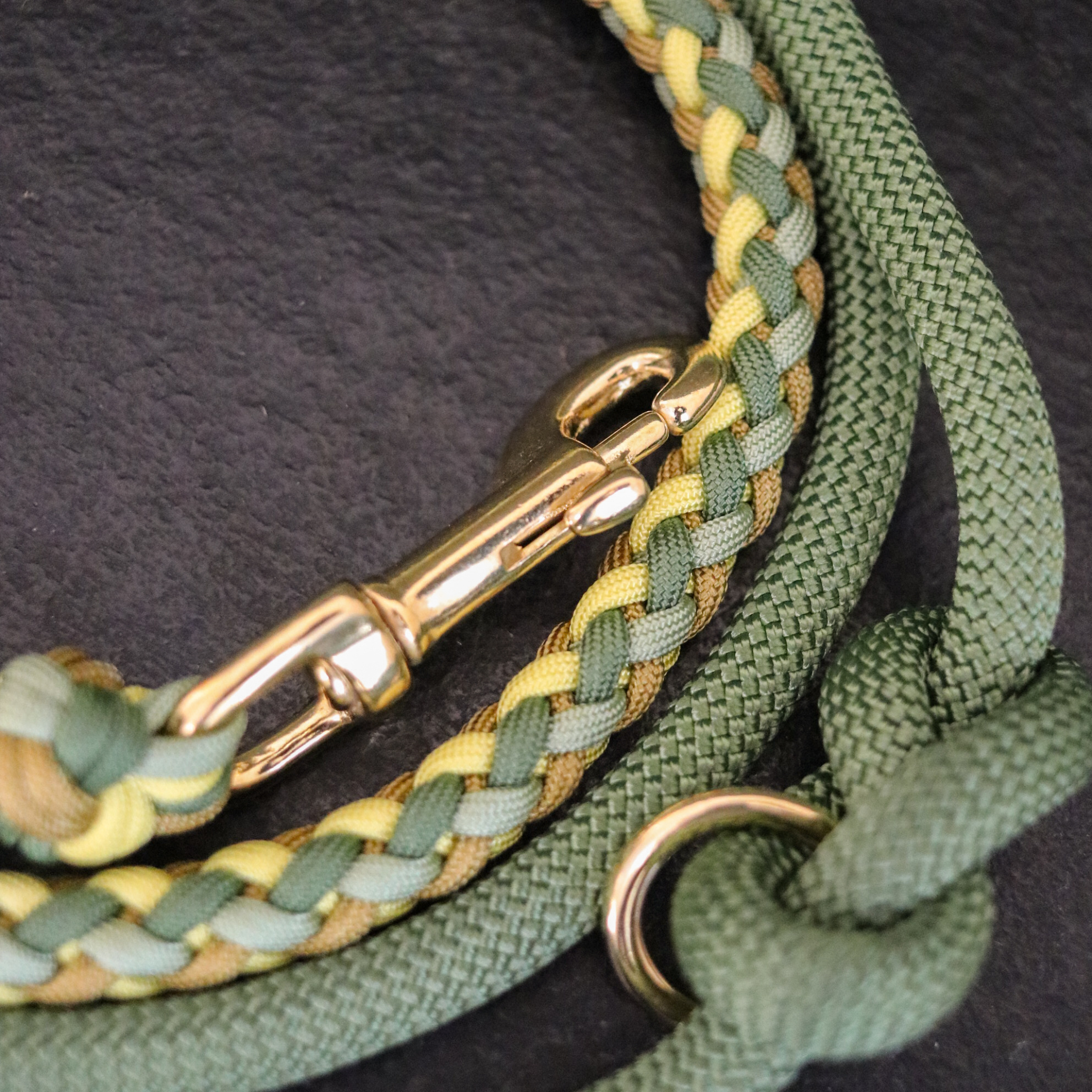 Paracord/Tau Leine "Gaucho" in Fern und Banana Gelb