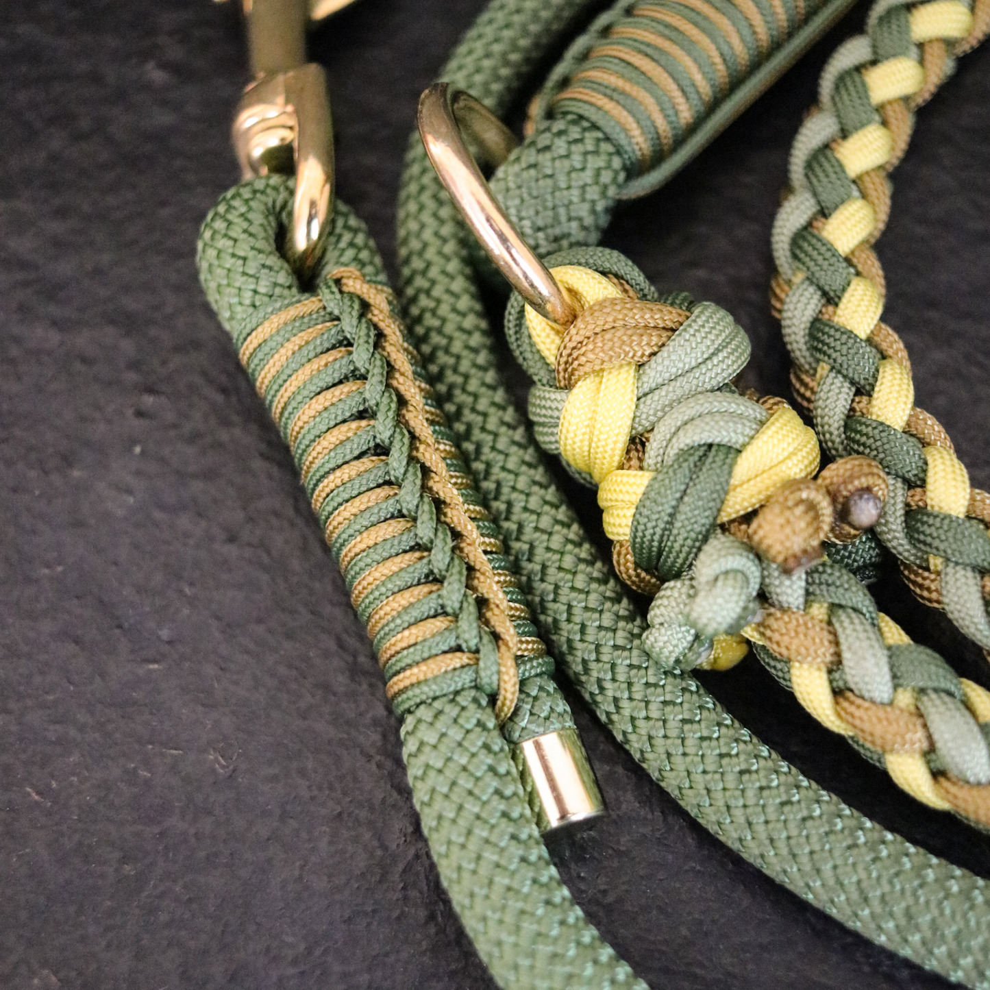 Paracord/Tau Leine "Gaucho" in Fern und Banana Gelb