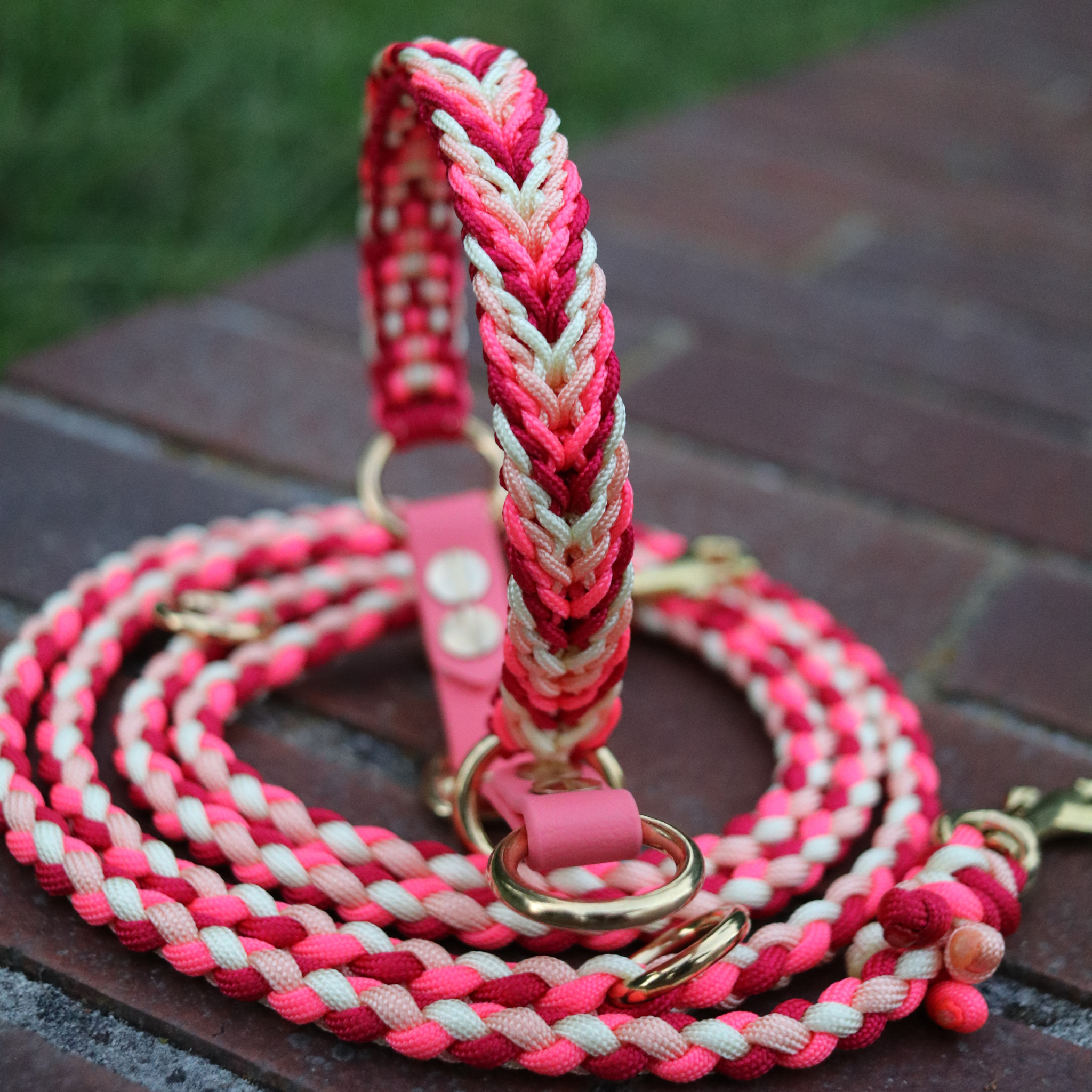 Paracordkombi in Blutorange und Red Velvet