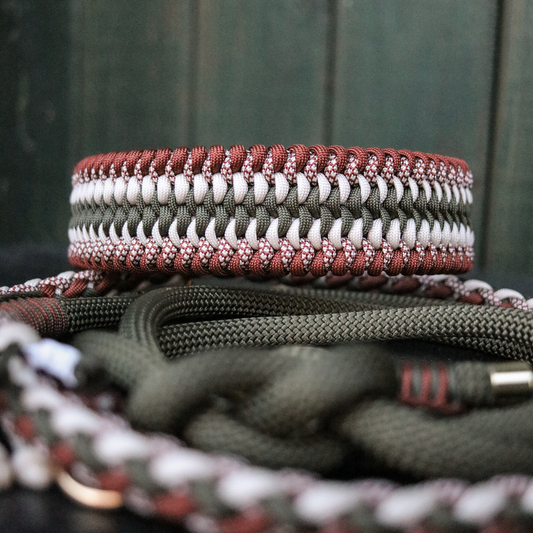 Paracordhalsband "Lilith" in Olive und Schoko