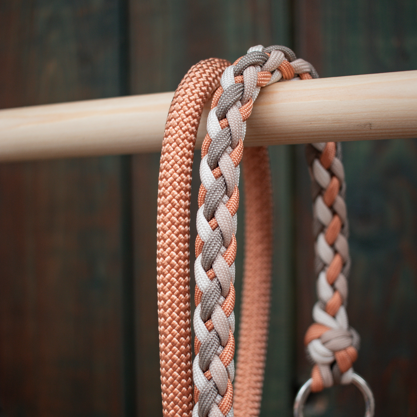 Paracord/Tau Leine in Kupfer und Beige