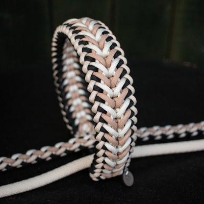 Paracordhalsband "Harmony" in Schwarz und Cream