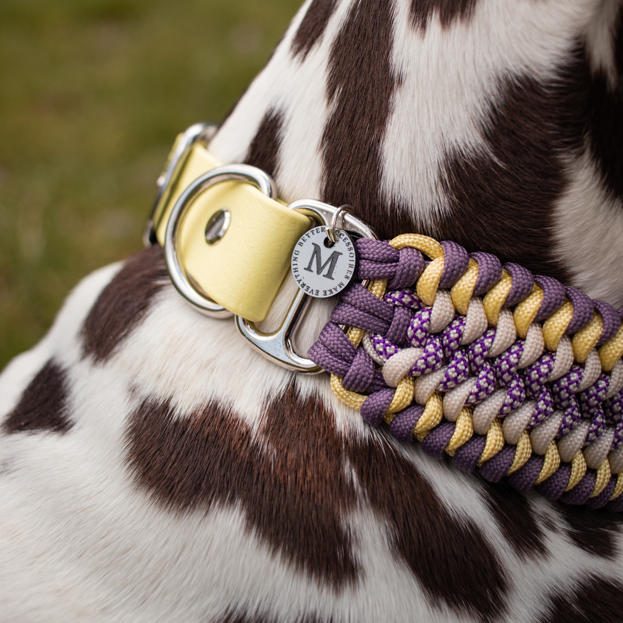 Paracordhalsband "Lilith" in Lila und Gelb