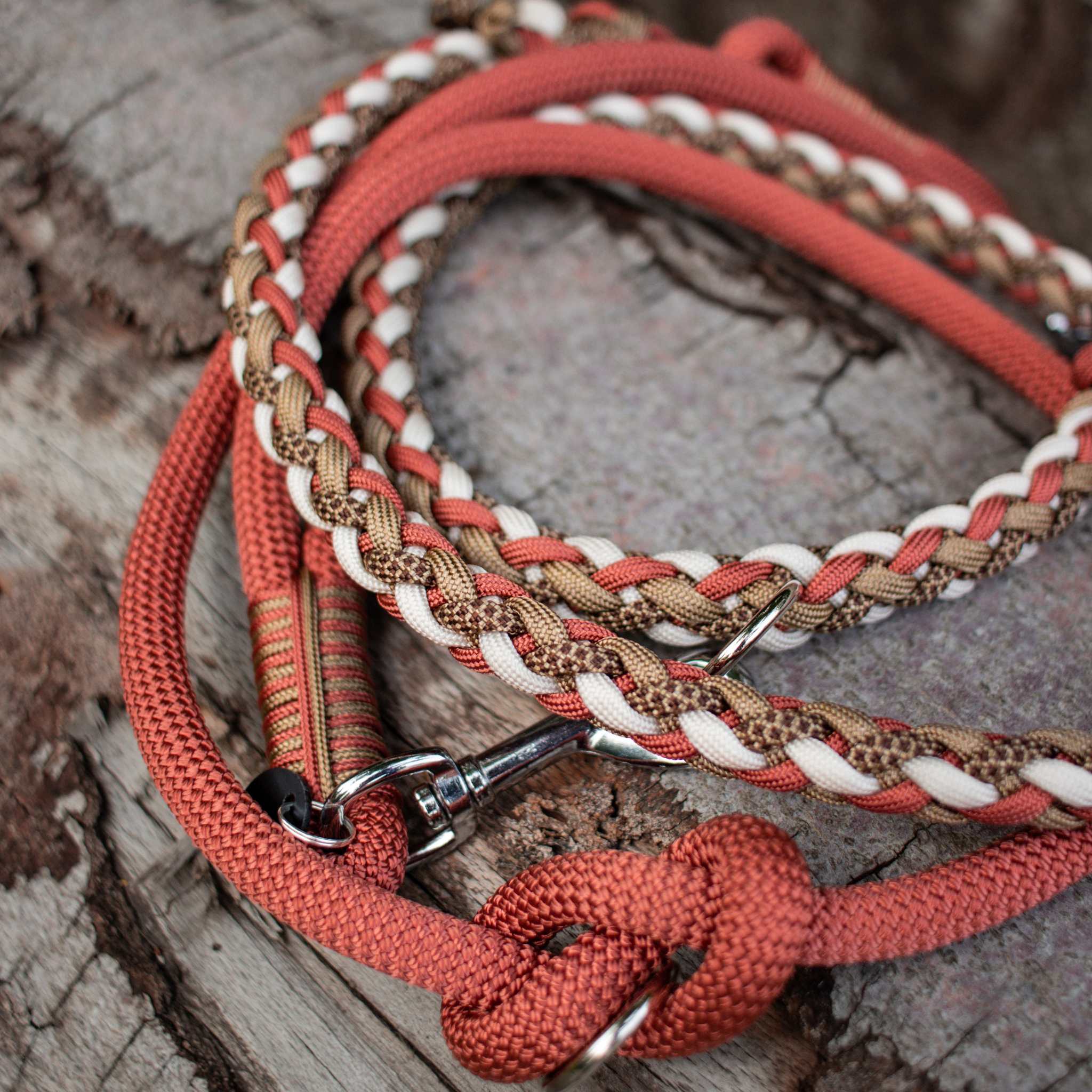 Paracord/Tau Leine in Bronze und Goldbraun