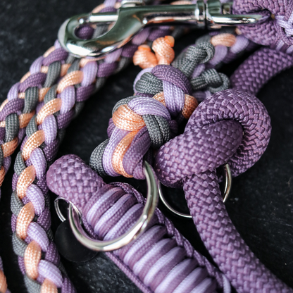 Paracord/Tau Leine in Mauve und Dunkelgrau