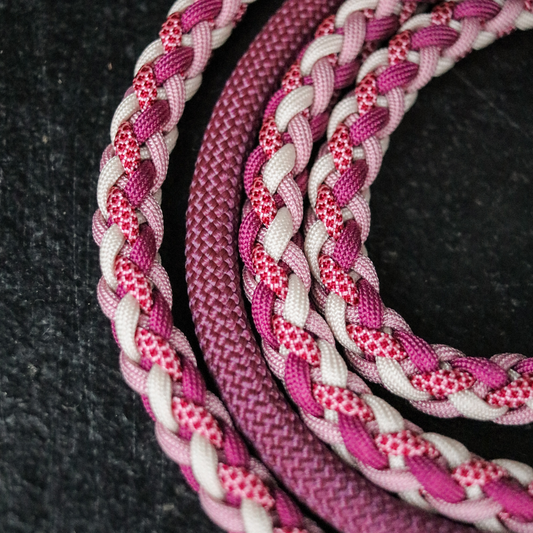 Paracord/Tau Leine in Rosa und Berry