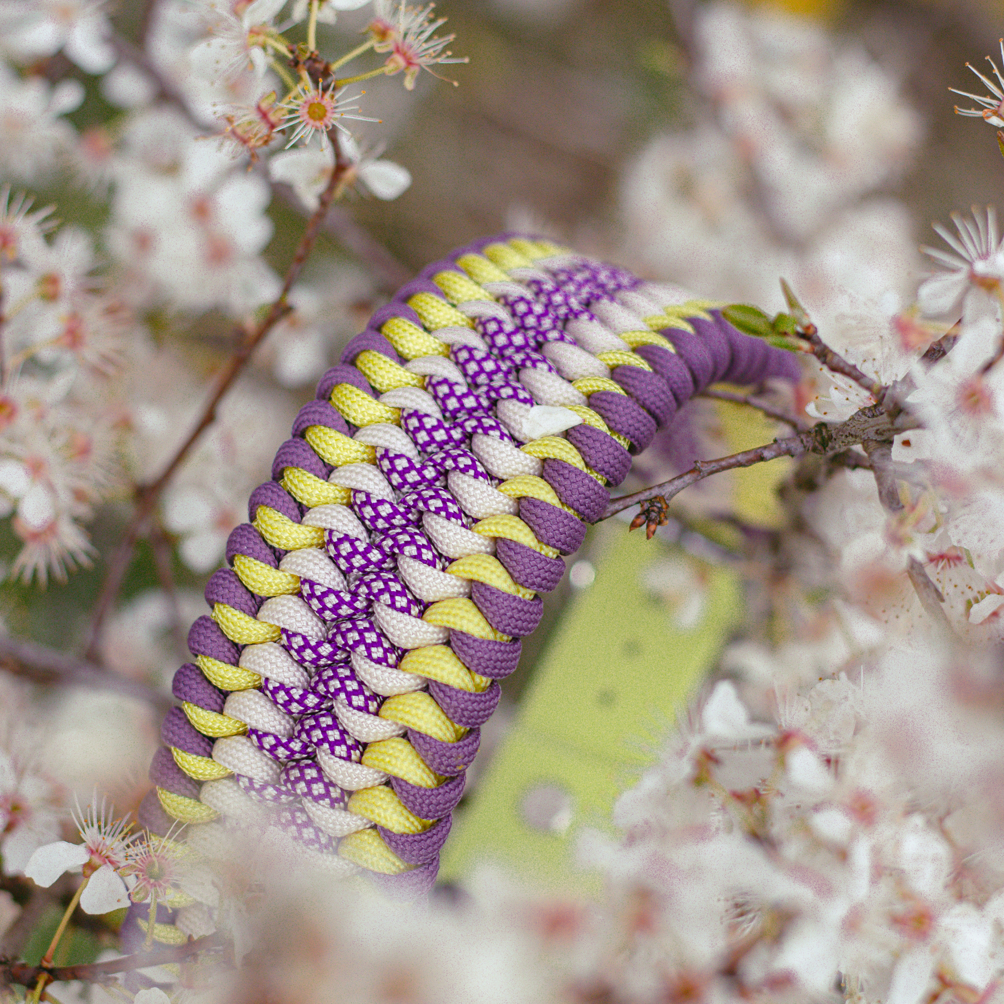 Paracordhalsband "Lilith" in Lila und Gelb