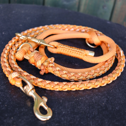 Paracord/Tau Leine in Apricot und Amber