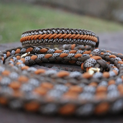 Paracordhalsband "Stormy Mini" Typ 1 in Haselnuss und Mustard