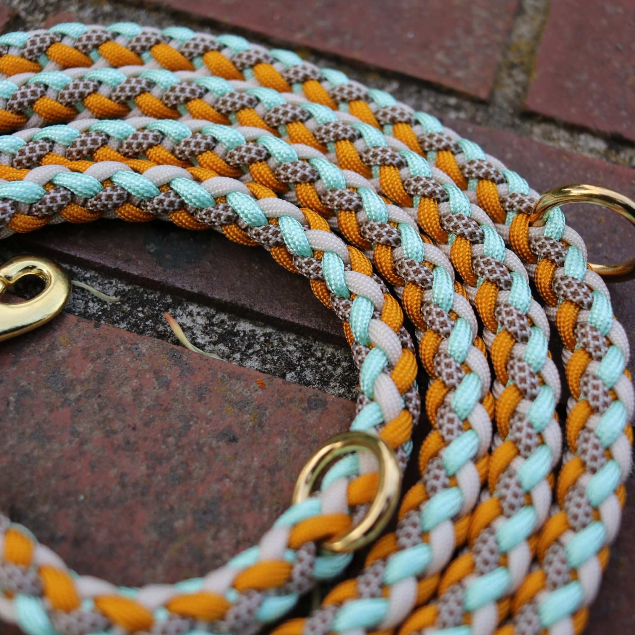 Paracordleine "Gaucho"  in Frosted Mint und Goldenrod