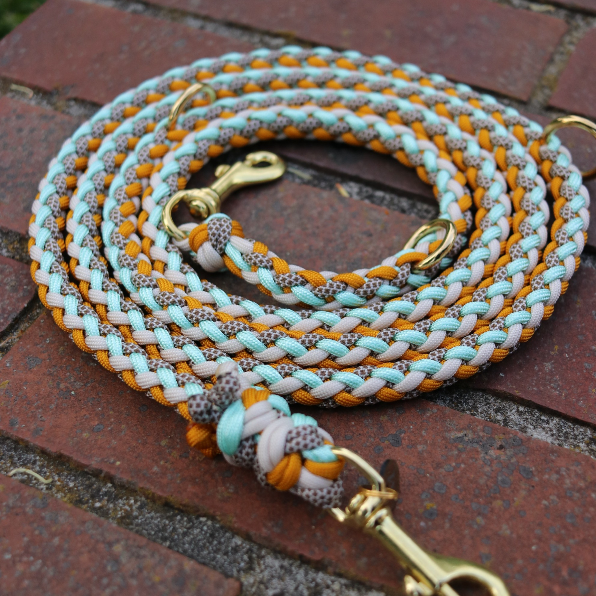 Paracordleine "Gaucho"  in Frosted Mint und Goldenrod