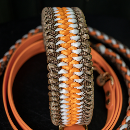Paracordhalsband "Lilith" in Goldbraun und Orange