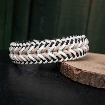 Paracordhalsband "Harmony" in Schwarz und Cream