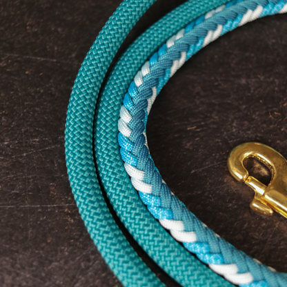 Paracord/ Tau Leine "Herringbone" in Teal und Türkis