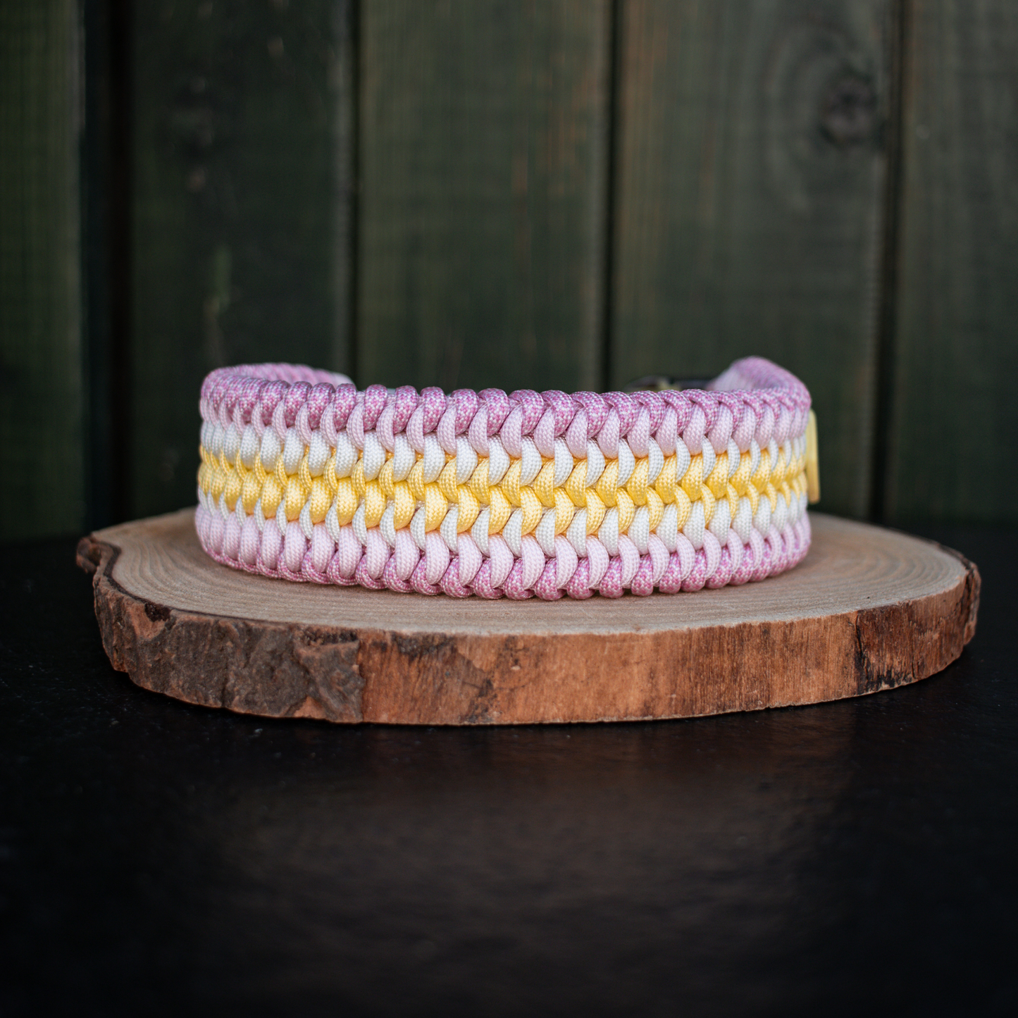 Paracordhalsband "Lilith" in Rosa und Gelb