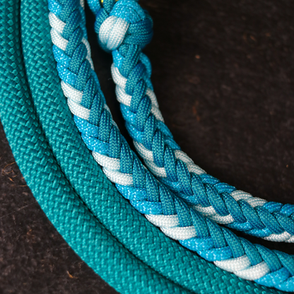 Paracord/ Tau Leine "Herringbone" in Teal und Türkis
