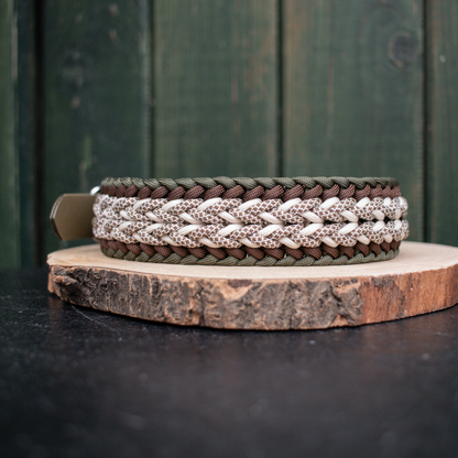 Paracordhalsband "Juno" in Olive und Walnuss