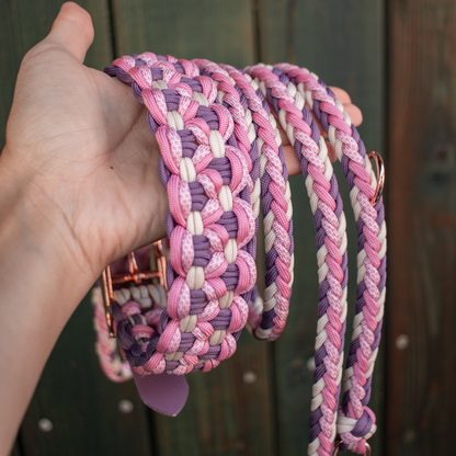Paracordleine "Herringbone" in Rosa und Lila