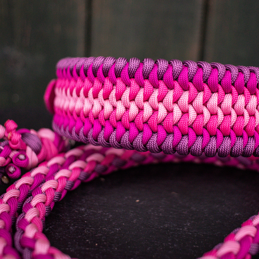 Paracordhalsband "Lilith" in Rosa und Pink