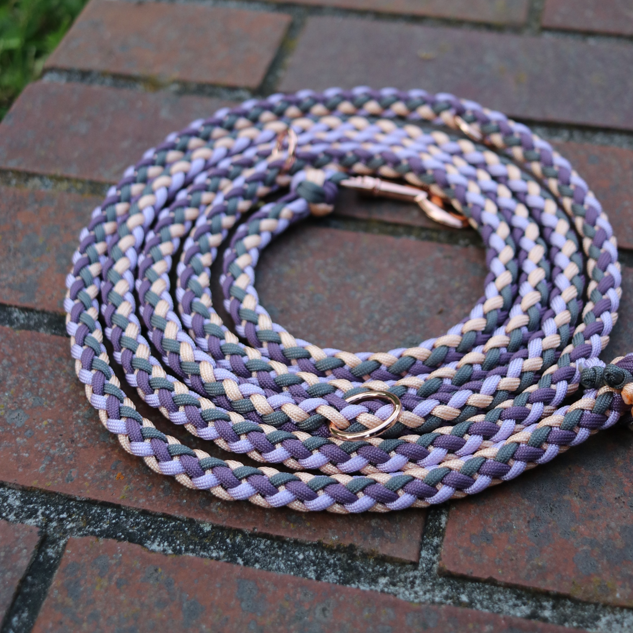 Paracordleine "Gaucho"  in Mauve und Dunkelgrau