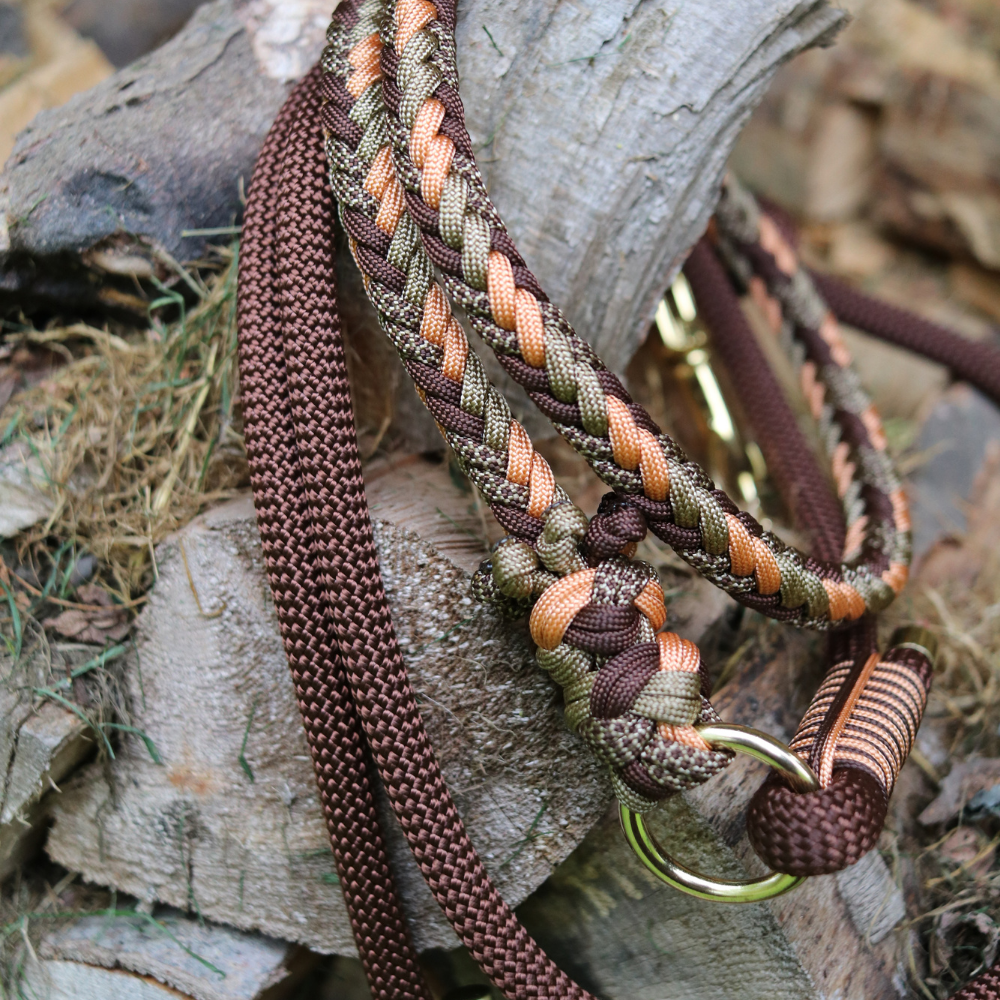 Paracordleine in Walnuss und Kupfer