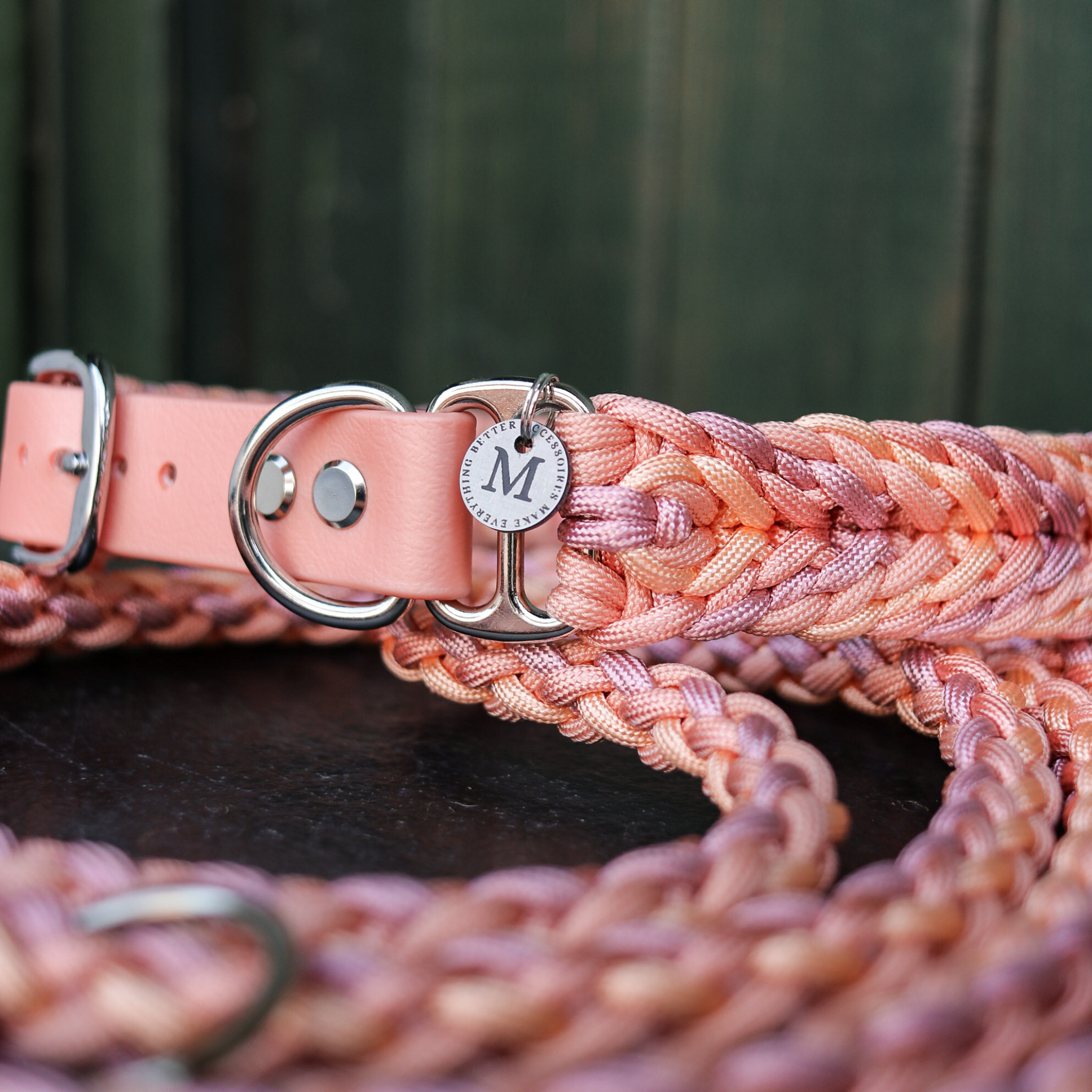Paracordhalsband "Valentine" in Pastellrosa
