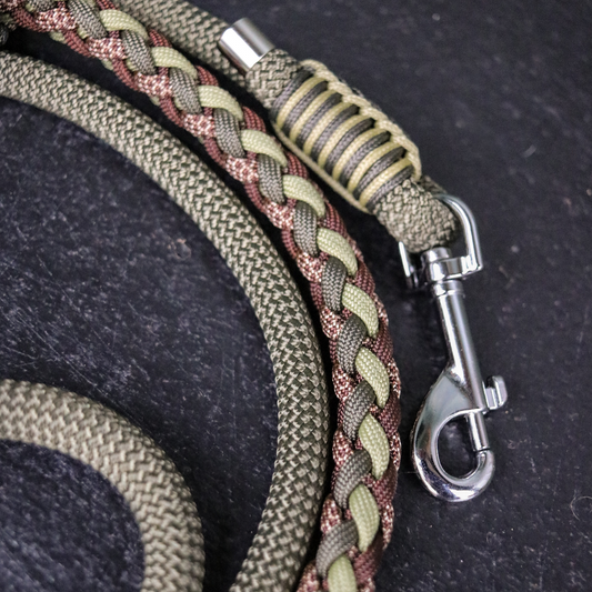 Paracord/Tau Leine in Walnuss und Moos