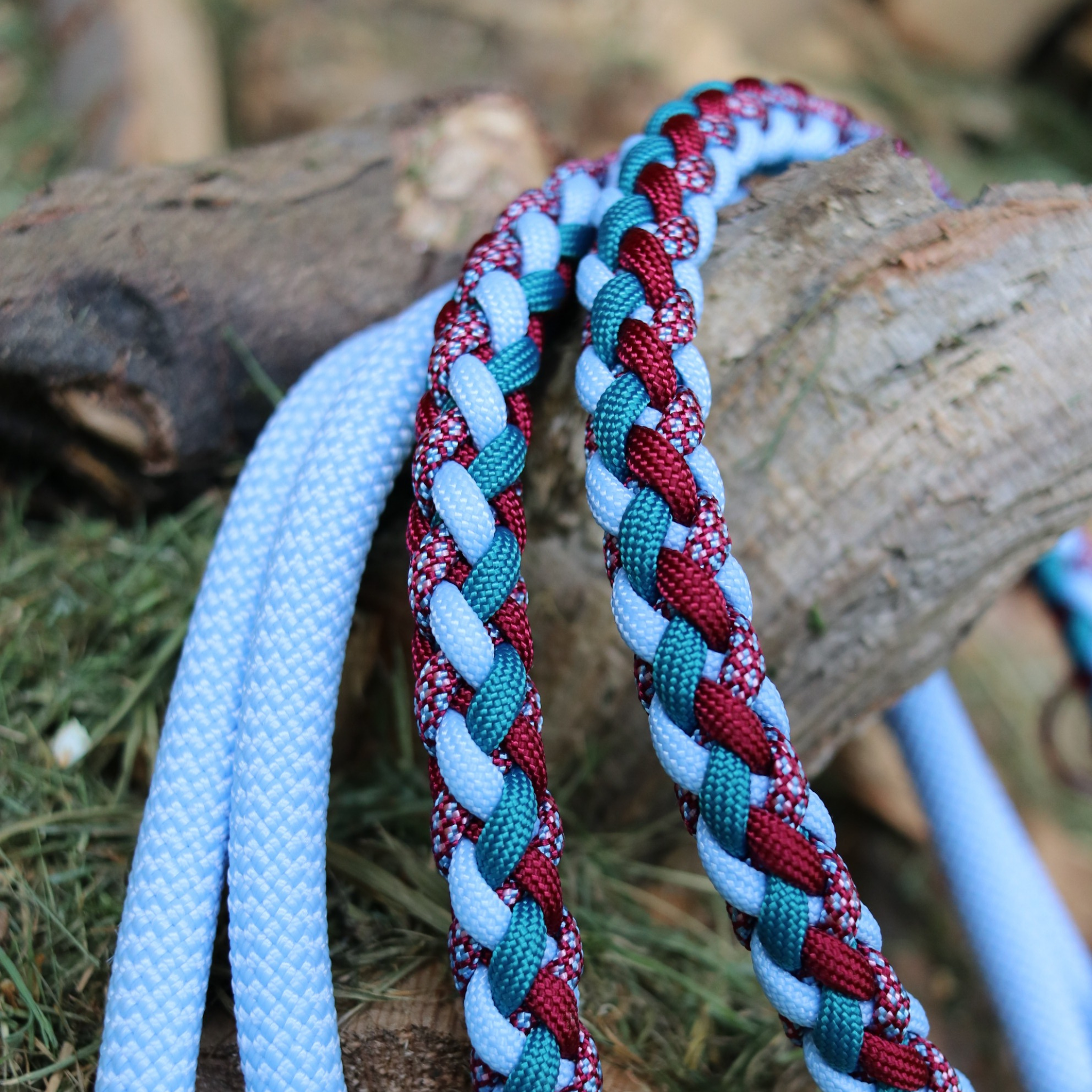 Paracord/Tau Leine "Gaucho" in Türkis und Weinrot