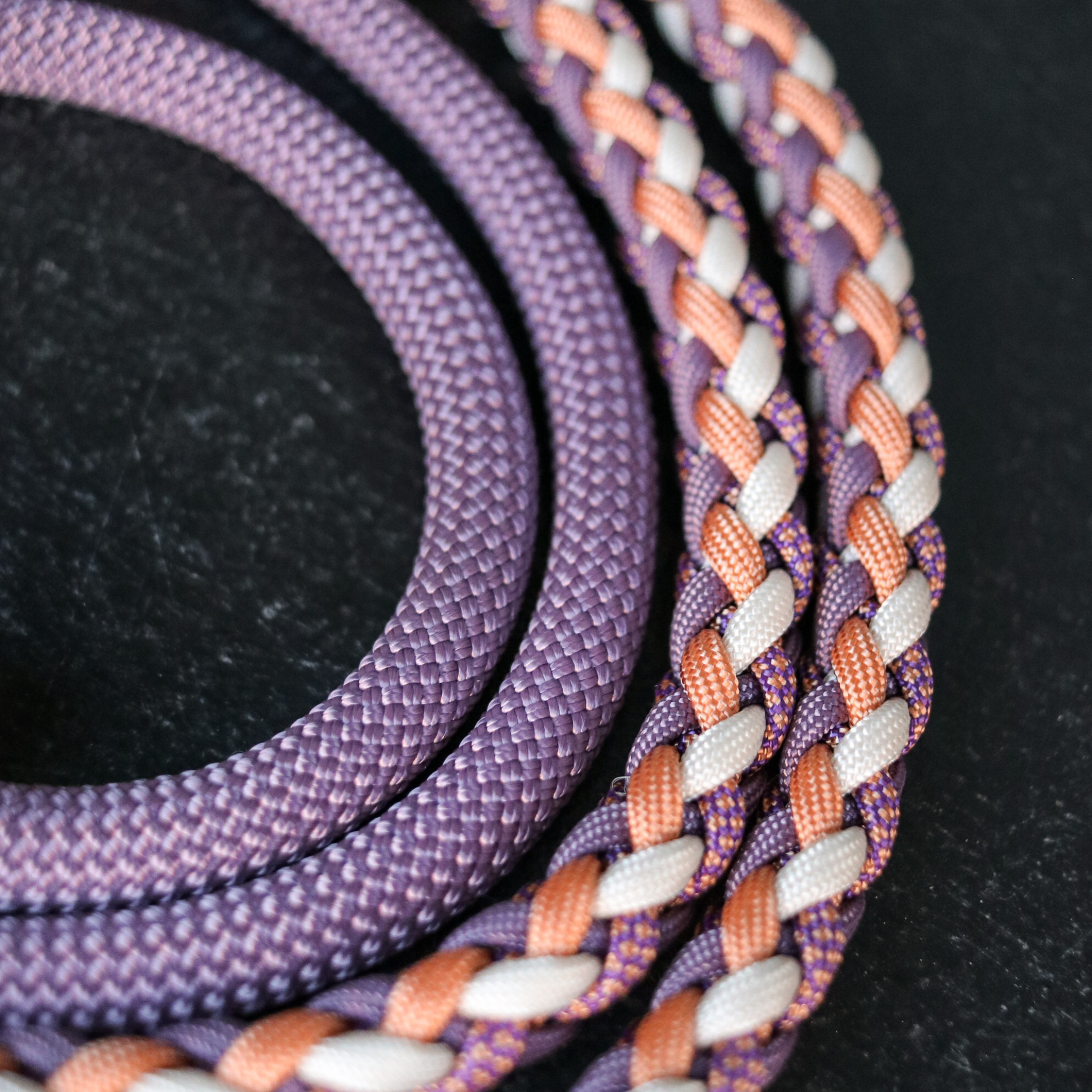 Paracord/Tau Leine in Mauve und Kupfer
