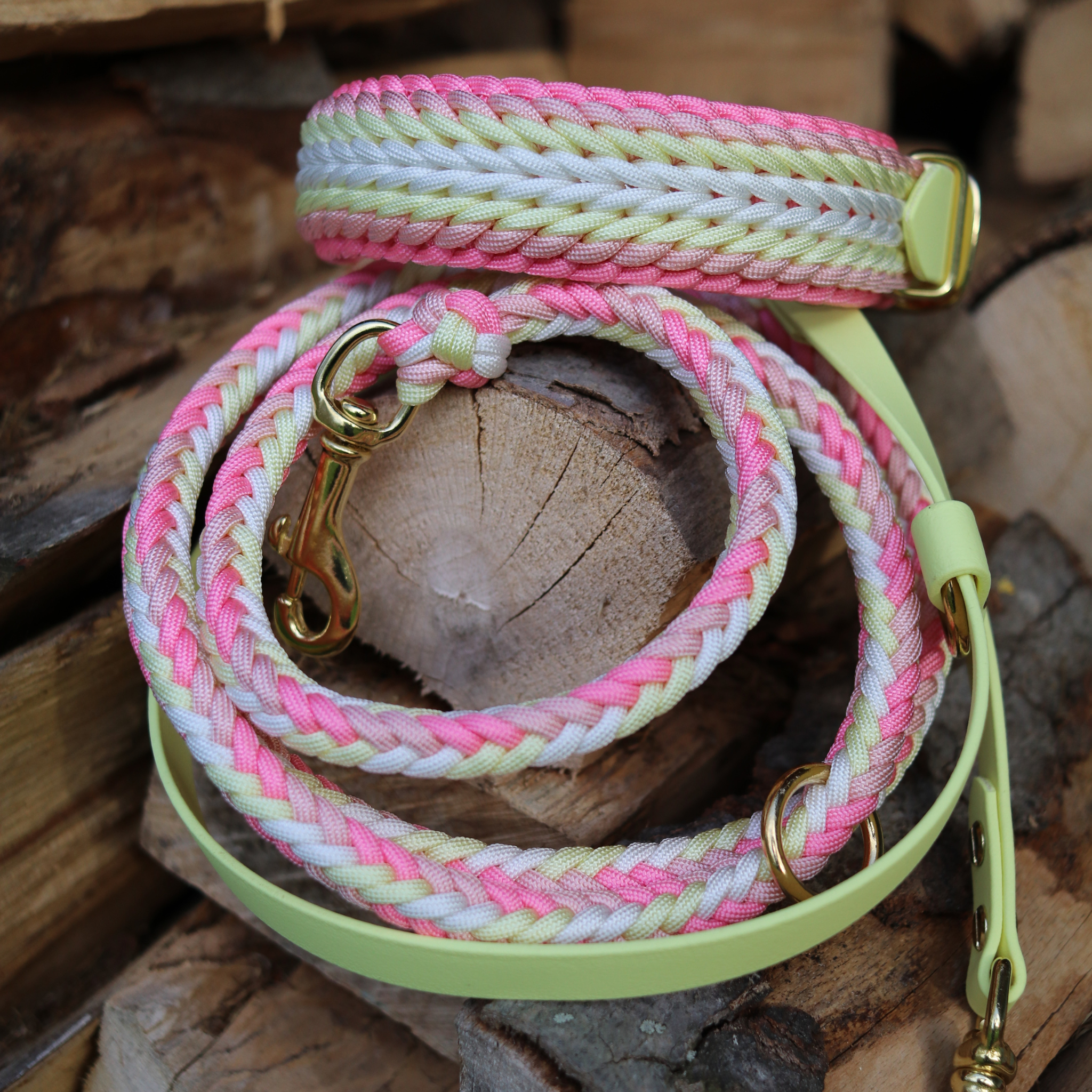 Paracordkombi in Pastellgelb und Pink