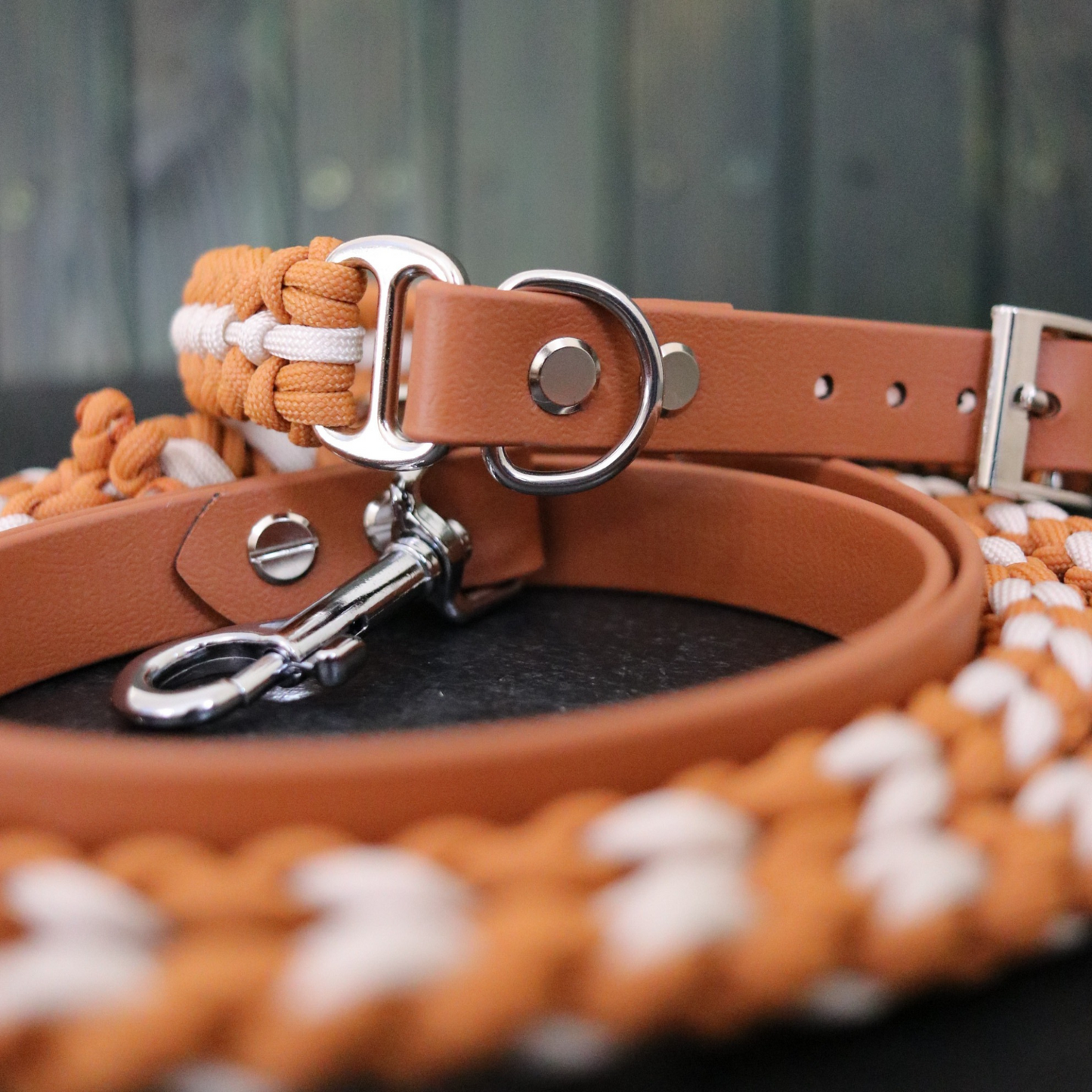 Paracordhalsband "Covenant" in Mustard und Cream