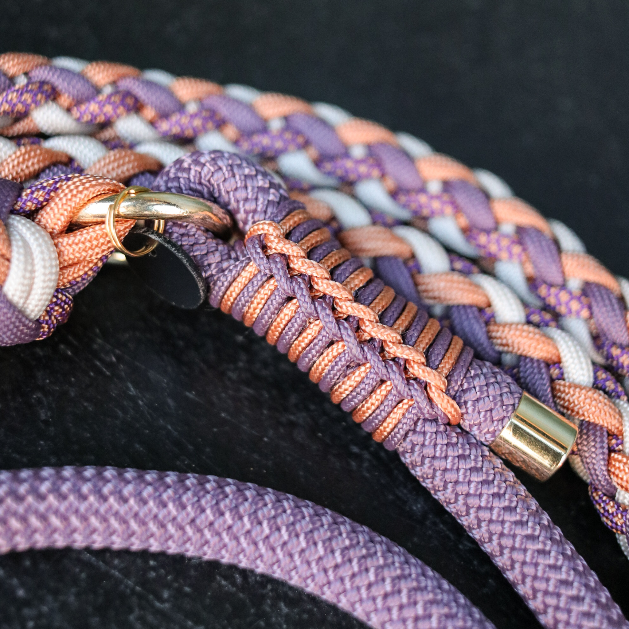Paracord/Tau Leine in Mauve und Kupfer