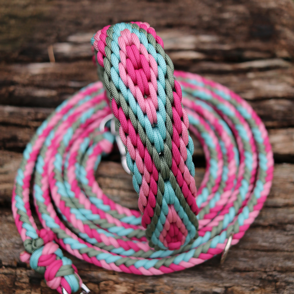 Paracordhalsband "Herkis" in Winter und Lavender Rosa