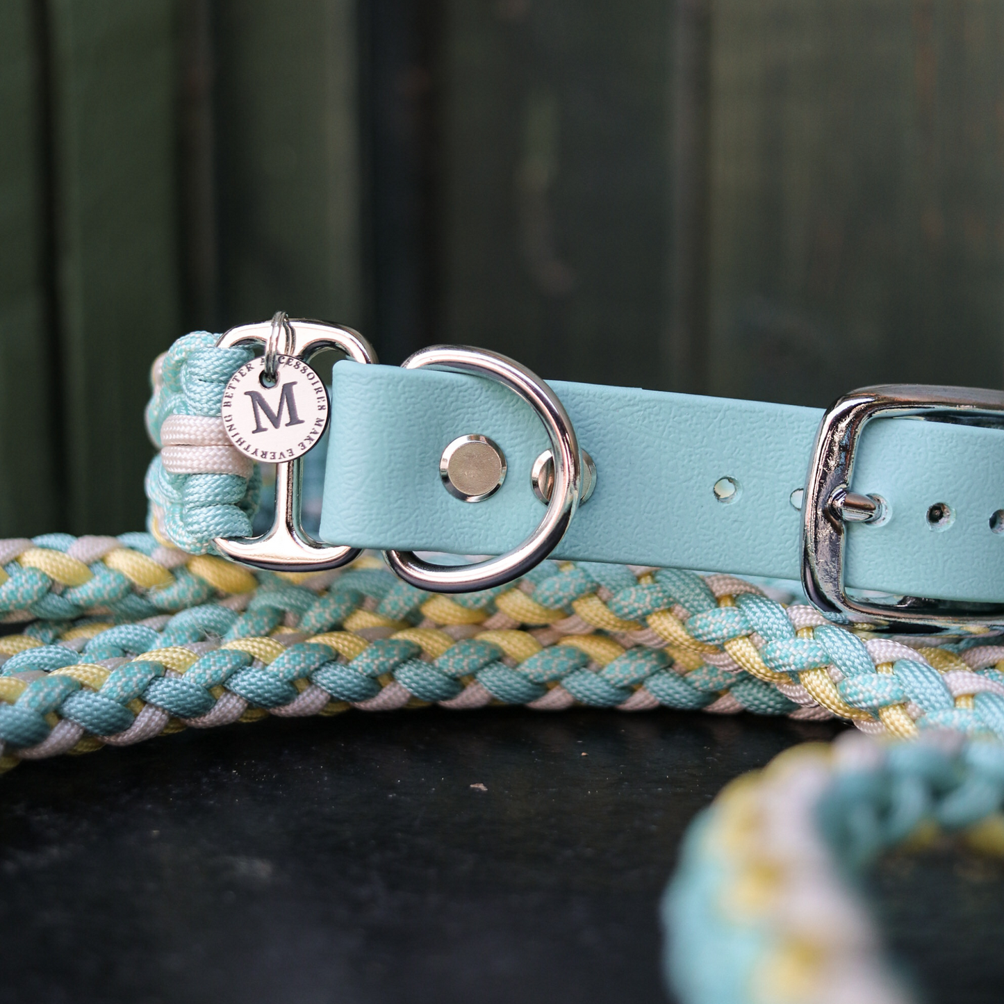 Paracordhalsband "Valentine" in Winter und Gelb