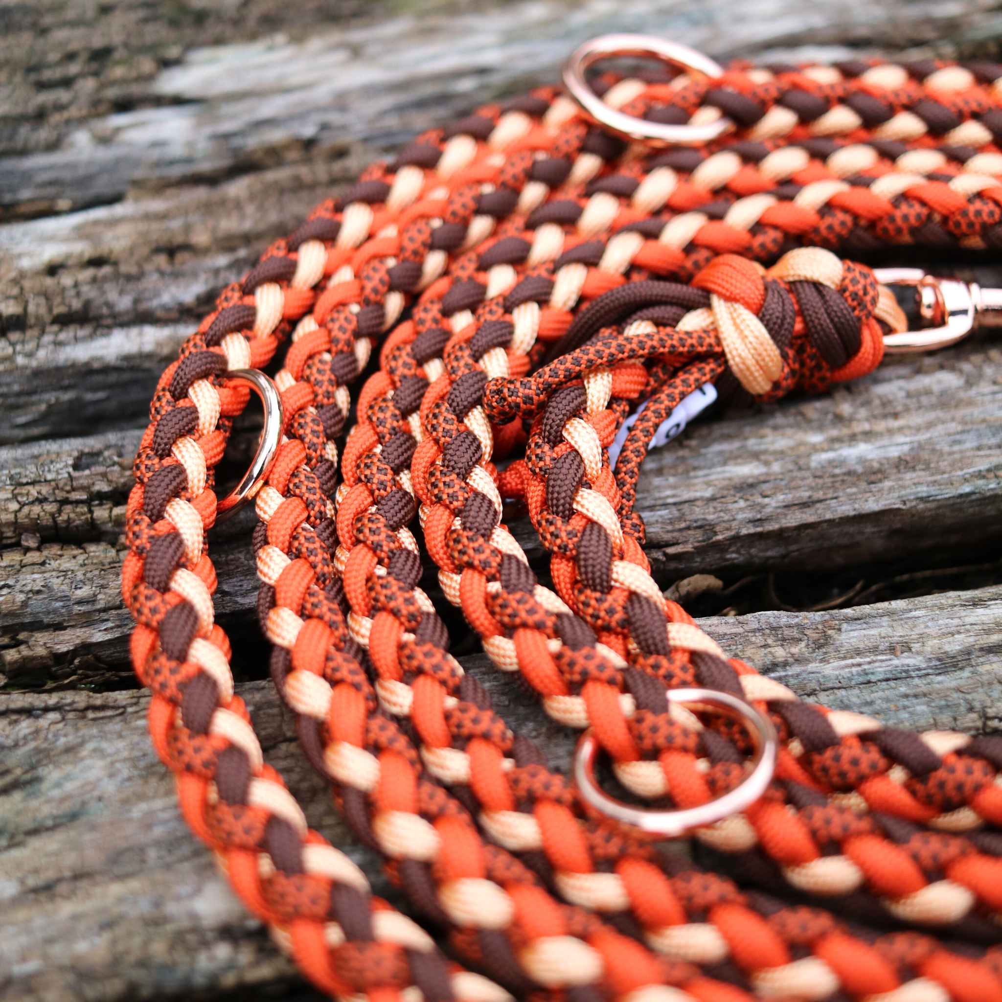 Paracordleine "Gaucho" in Orange und Walnuss