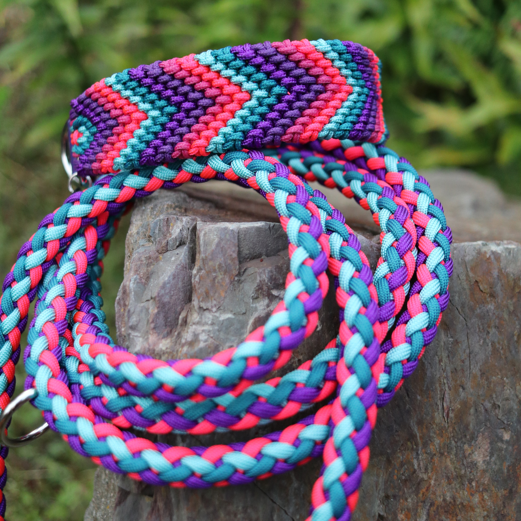 Paracordkombi in Lila und Neon Pink