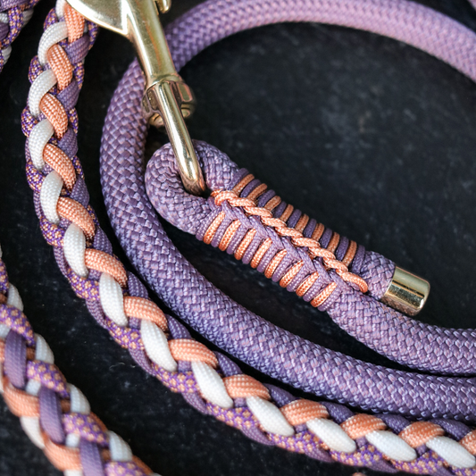 Paracord/Tau Leine in Mauve und Kupfer