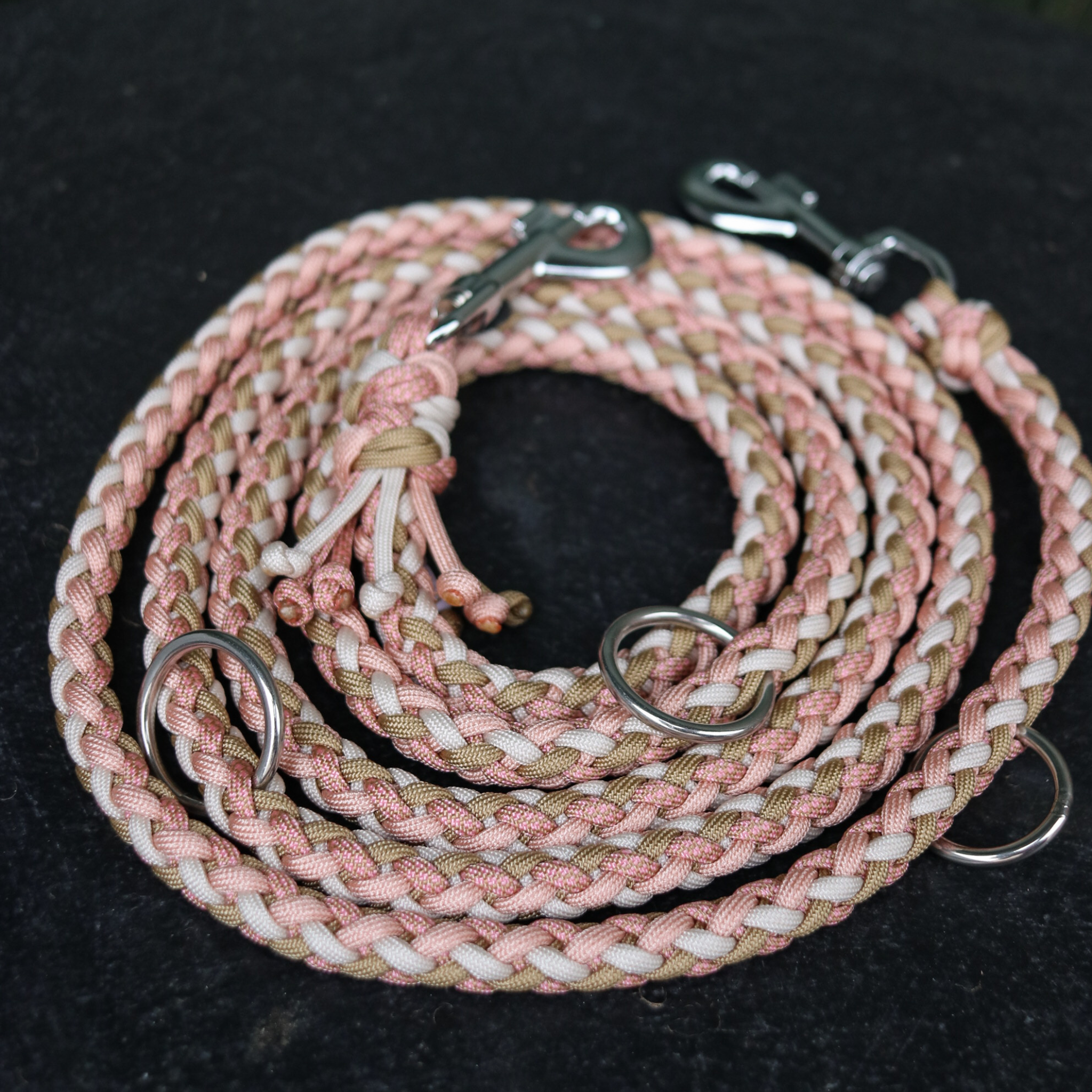 Paracordleine "Gaucho" in Gold und Rosa