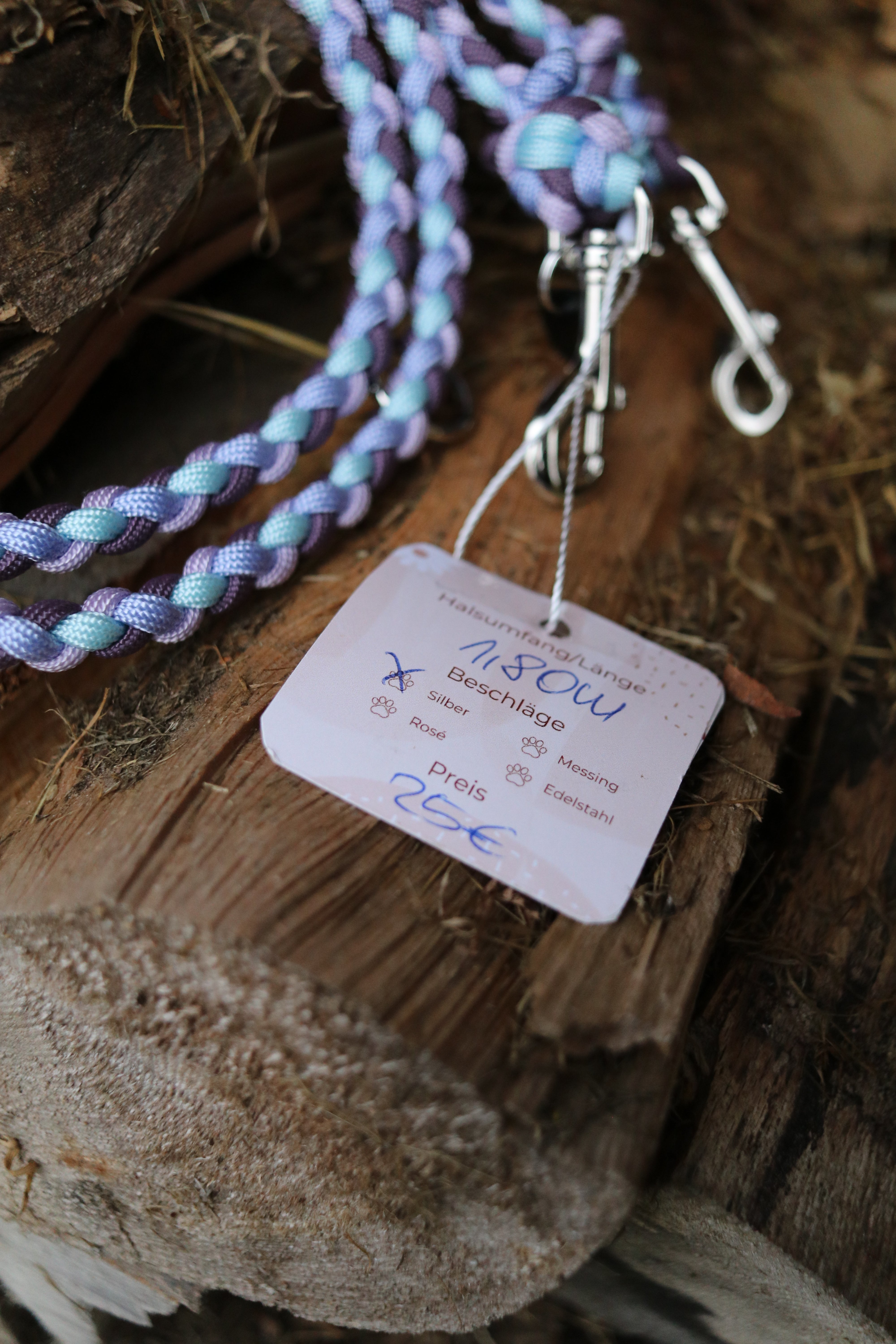 Mini Leine in Mauve und Eisblau