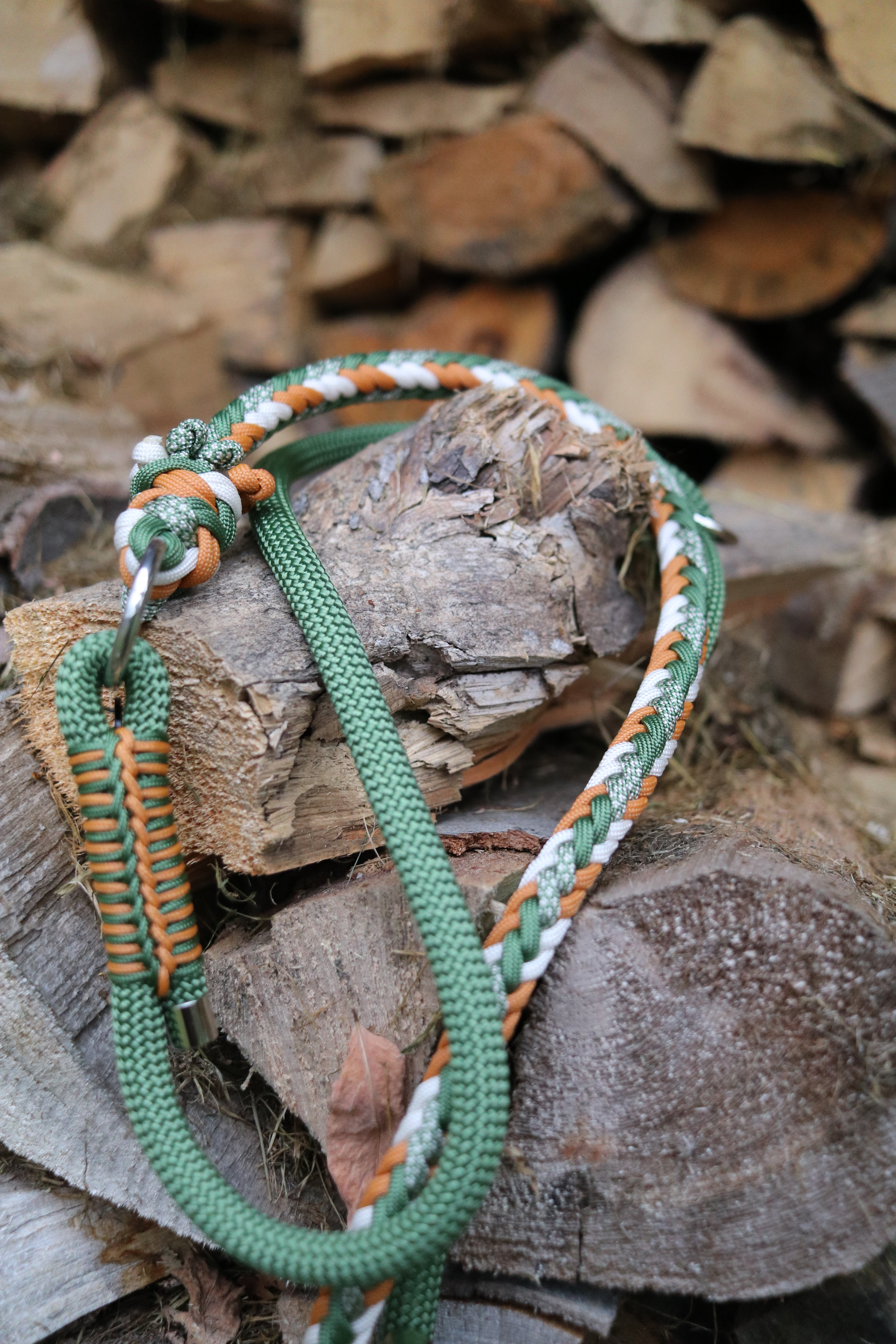Paracord/ Tau Leine Herringbone in Fern und Mustard