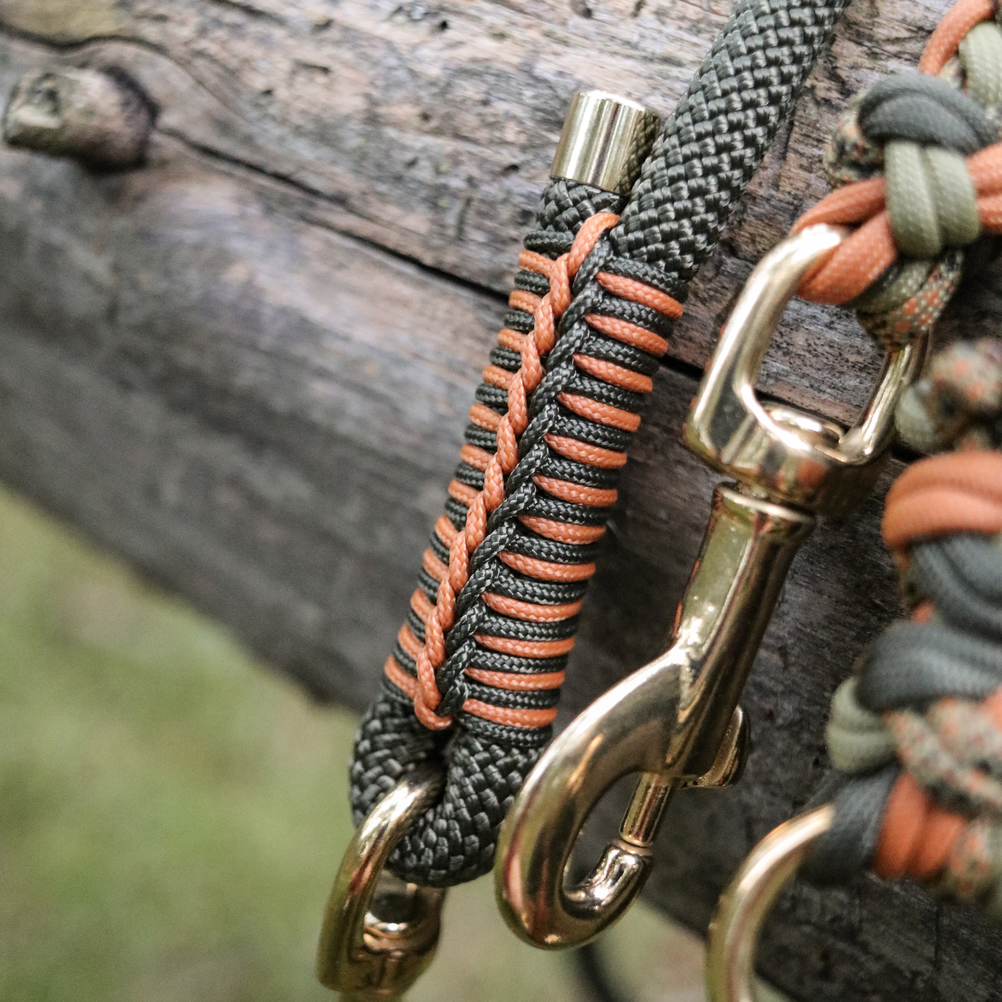 Paracord/Tau Leine "Gaucho" in Olive und Mustard